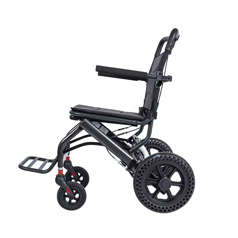 2024 Manual Ultra Weight Folding and Portable Wheelchair with Hand Brake