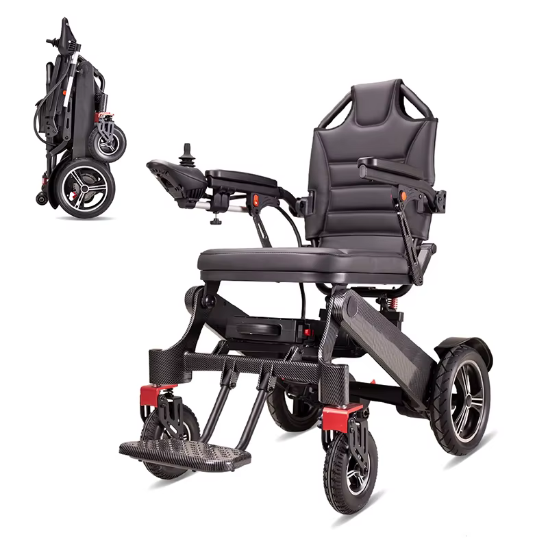 Aluminum Alloy 150kg Load Capacity Remote Control Foldable Electric Wheelchair