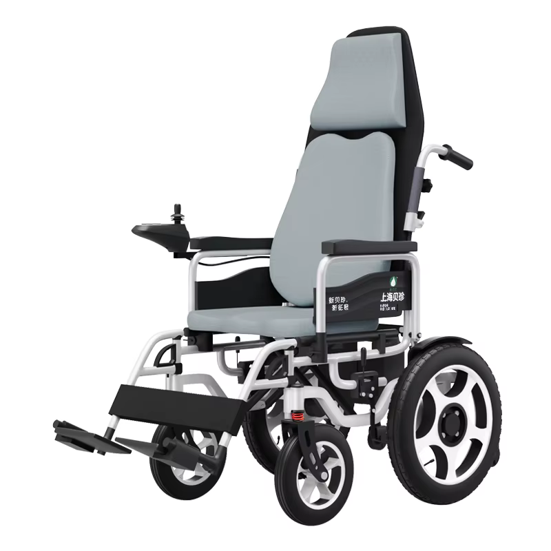 Fast Speed Safety Elderly High Backrest Electromagnetic Brake 4 Wheeled Reclining Electric Wheelchair
