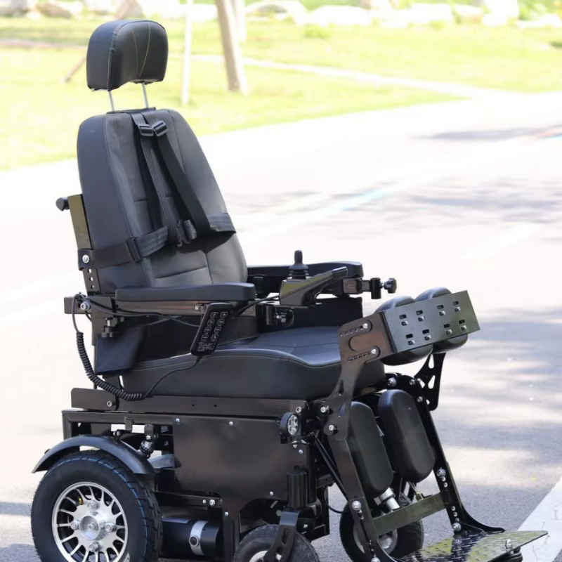 Automatically Standing Up Durable Stainless Steel Electric Wheelchair with Rear Reclining