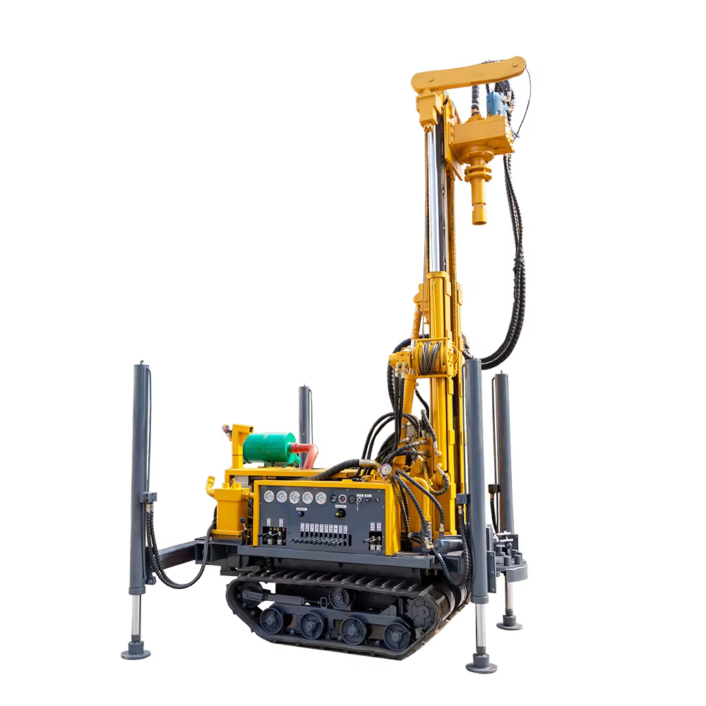 2025HQZ160L Portable Diesel Pneumatic Steel Tracked Water Well Drilling Rig