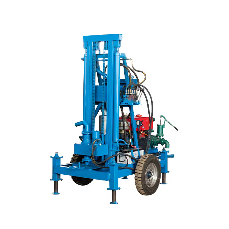 Portable Water Well Drilling Rig with Wheels
