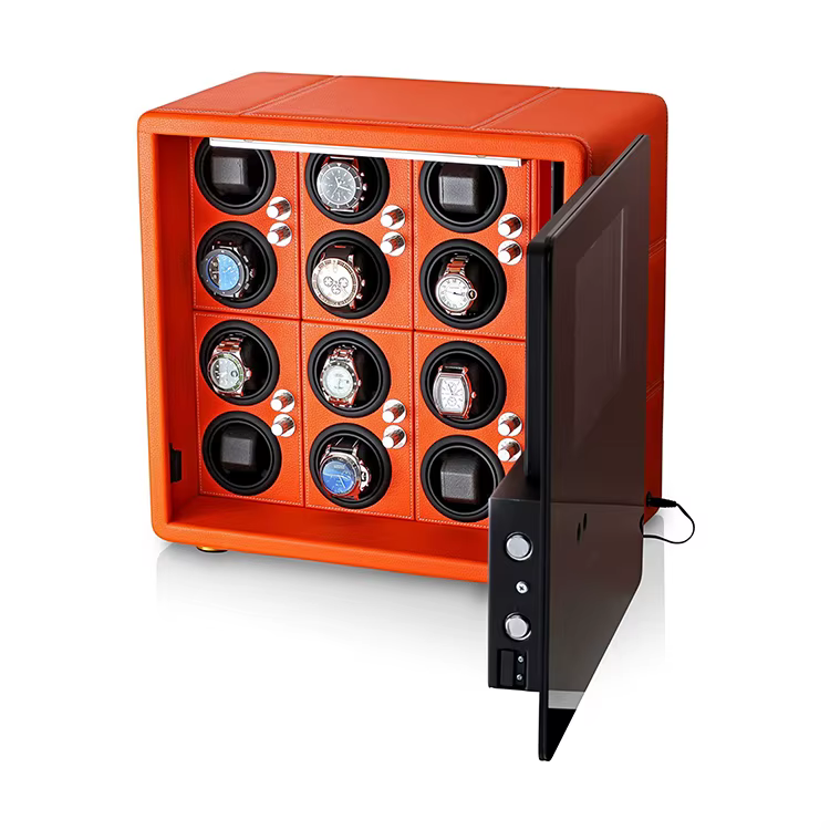 Leather Theftproof Watch Winder Safe Cabinet