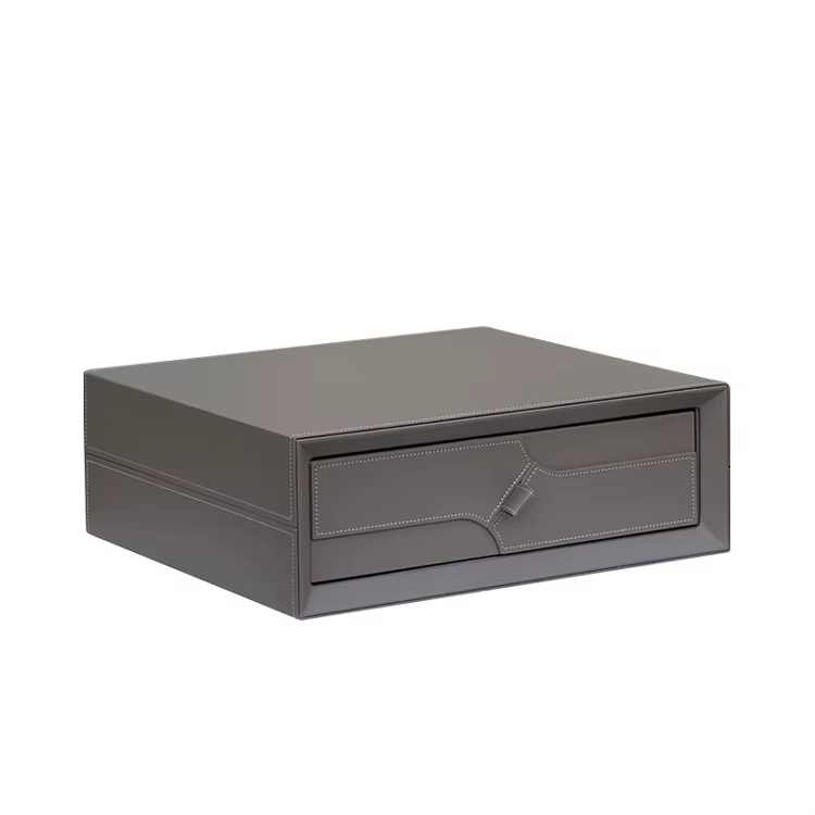 2024 Microfiber Leather Jewelry Drawer Safe with Fingerprint Combination Lock