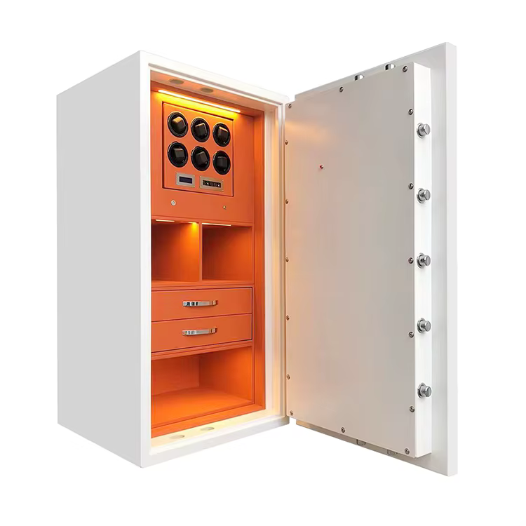 Large Size Customized Private Safe Box 12 Rotors Luxury Modern Style Automatic Watch Winder Safe Box With Fingerprint Lock