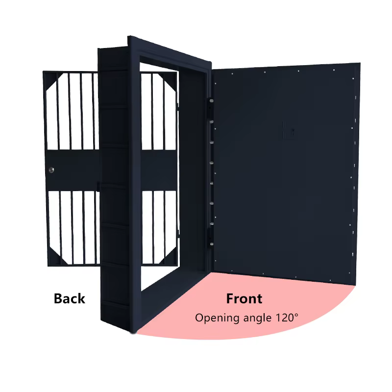 Customized Left-Hinge Inswing Stainless Steel Fireproof Burglarproof Vault Door