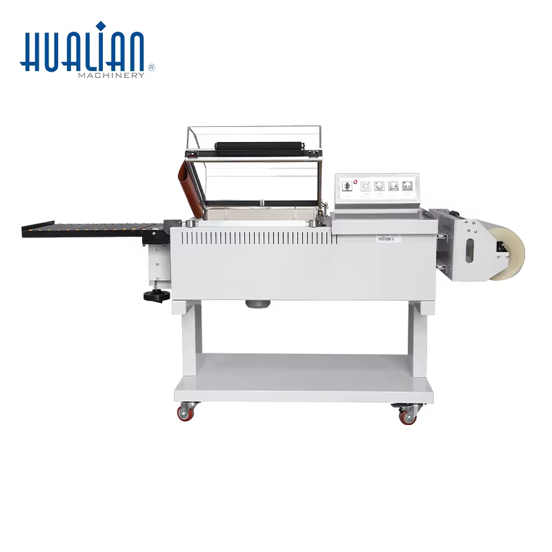 BSF-5540A Hualian L Bar Sealing Cutting Semi Automatic Tunnel Bag Plastic Wraps POF Film Heat Shrink Wrapping Machine