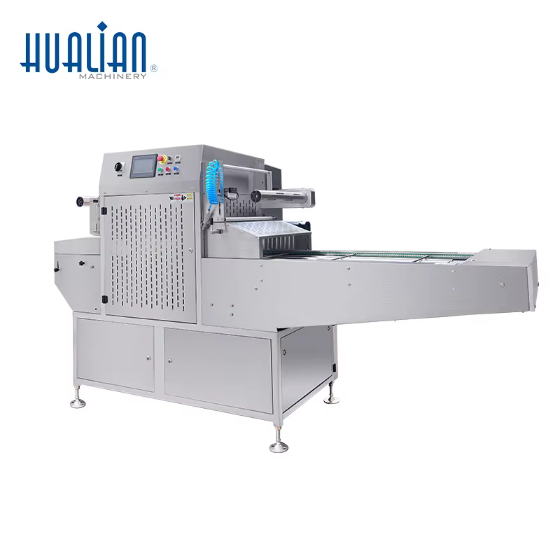 HVT-550A-3 Hualian Automatic Food Tray Vacuum Gas Flushing Packing Machine