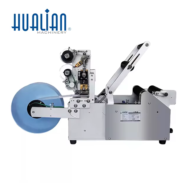 LM-50T Hualian Manual Semi Automatic Round Bottle Labeling Machine