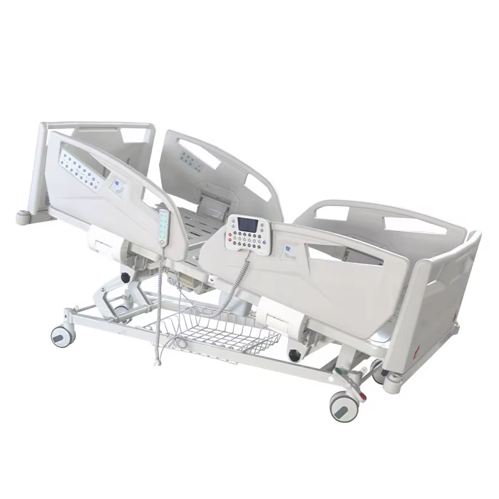 YC-E5618K(V) ICU Electric Hospital Bed with ABS Siderail and 5-Function Remote Control