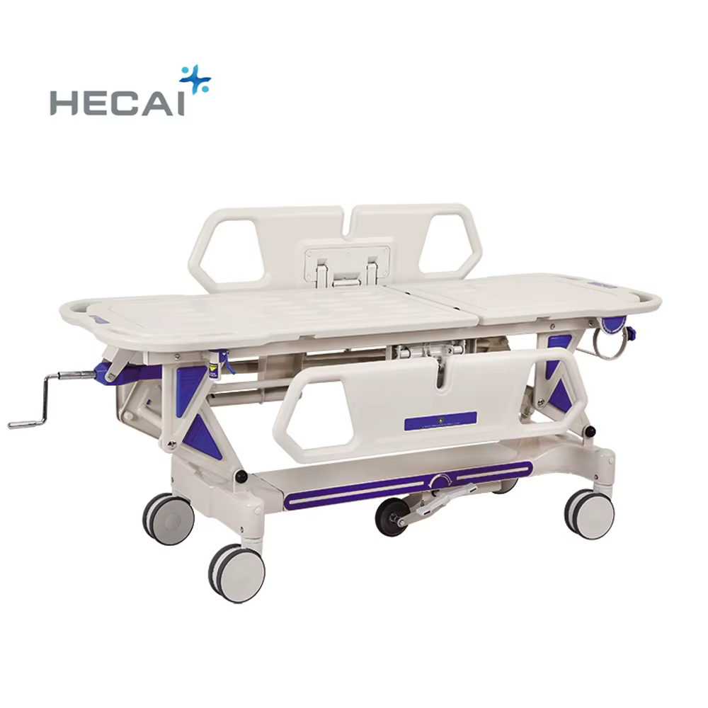 High Quality Manual Hospital Medical ABS Emergency Transport Stretcher Bed