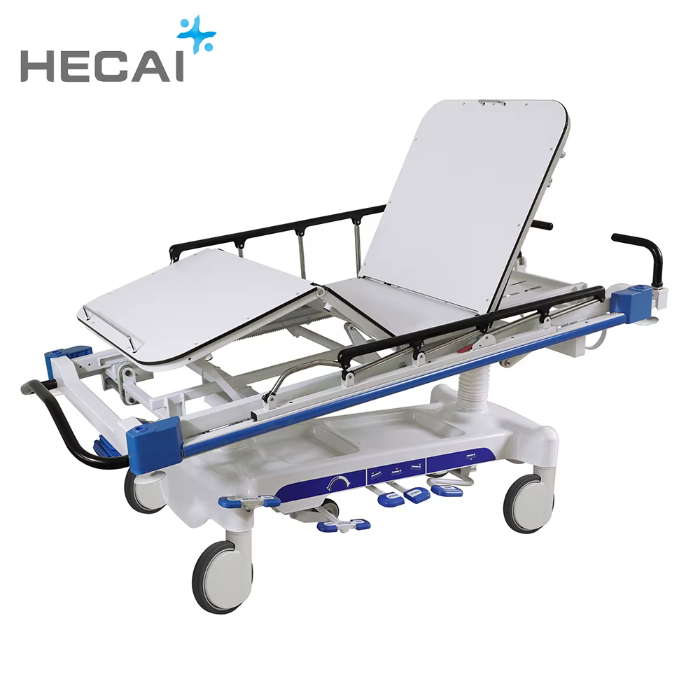 Patient Ambulance Transfer Equipment Stretcher Trolley with Oxygen Holder