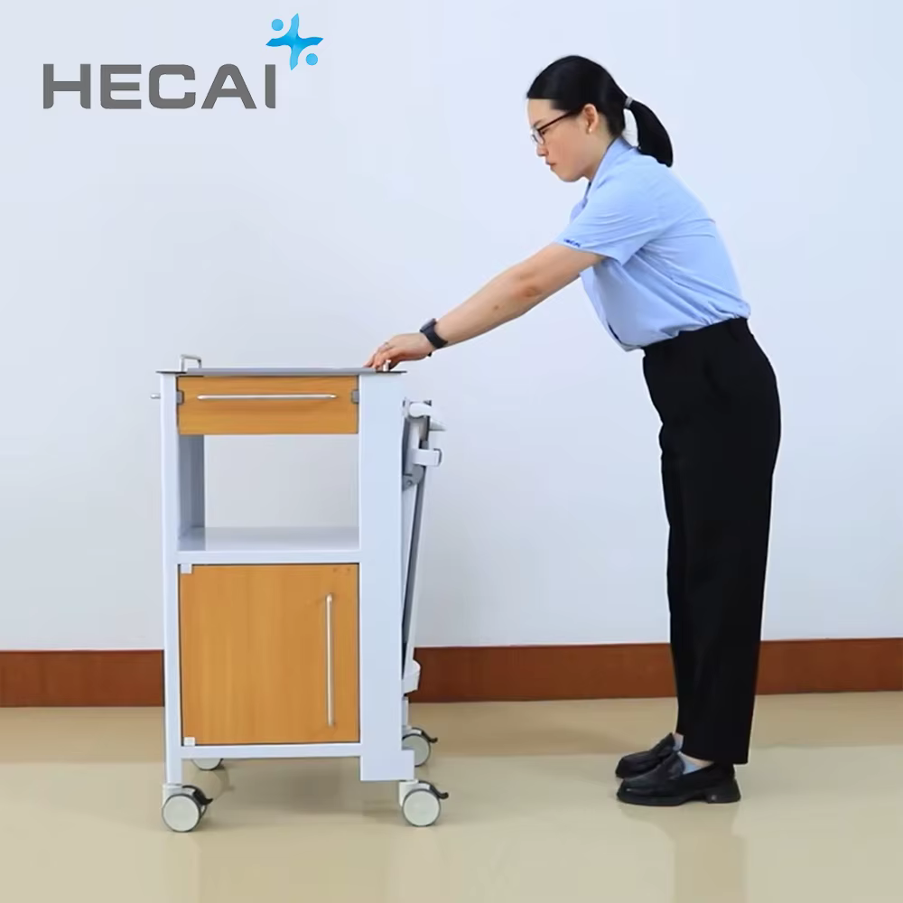 Hospital Bedside Table with Portable Fireproof HPL Board