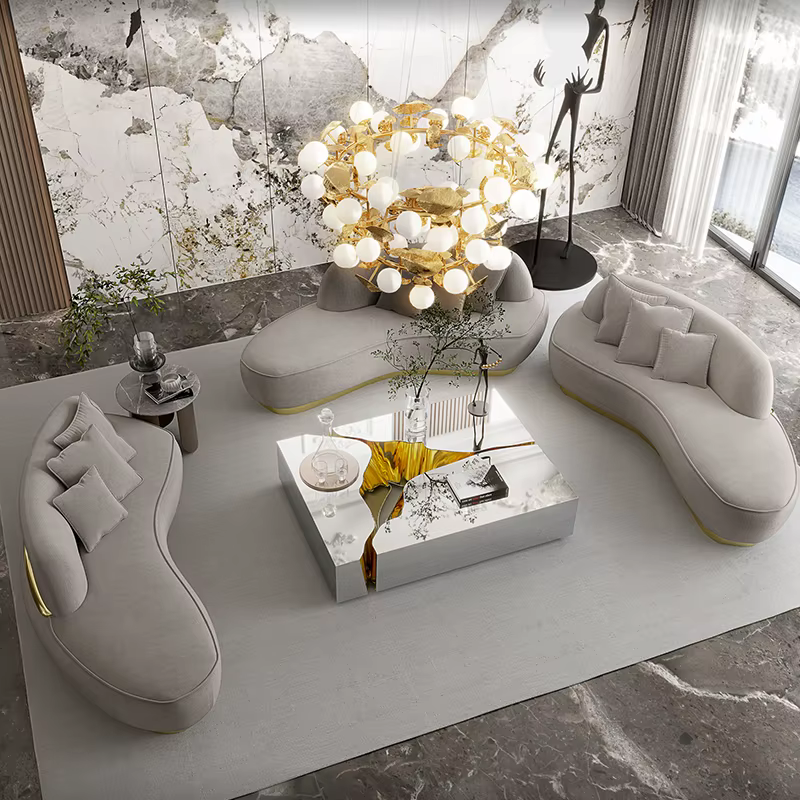 Luxury Modern Curved Sectional Sofa
