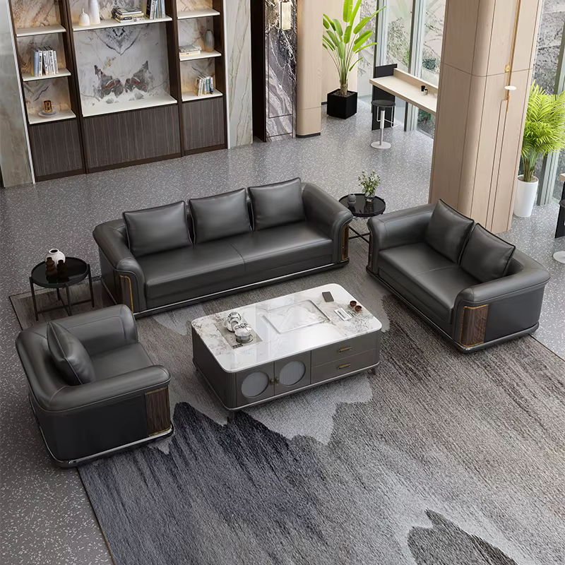 Furnistyle Foshan Luxury Italian Design Living Room Leather Sofa Set