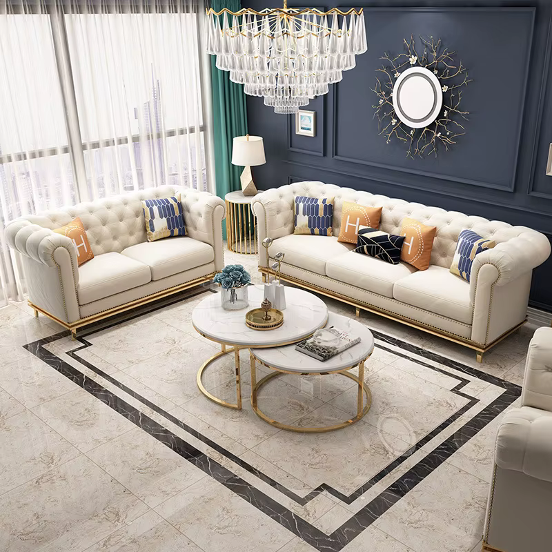 Luxury Contemporary Sectional Corner Fabric Sofa Set