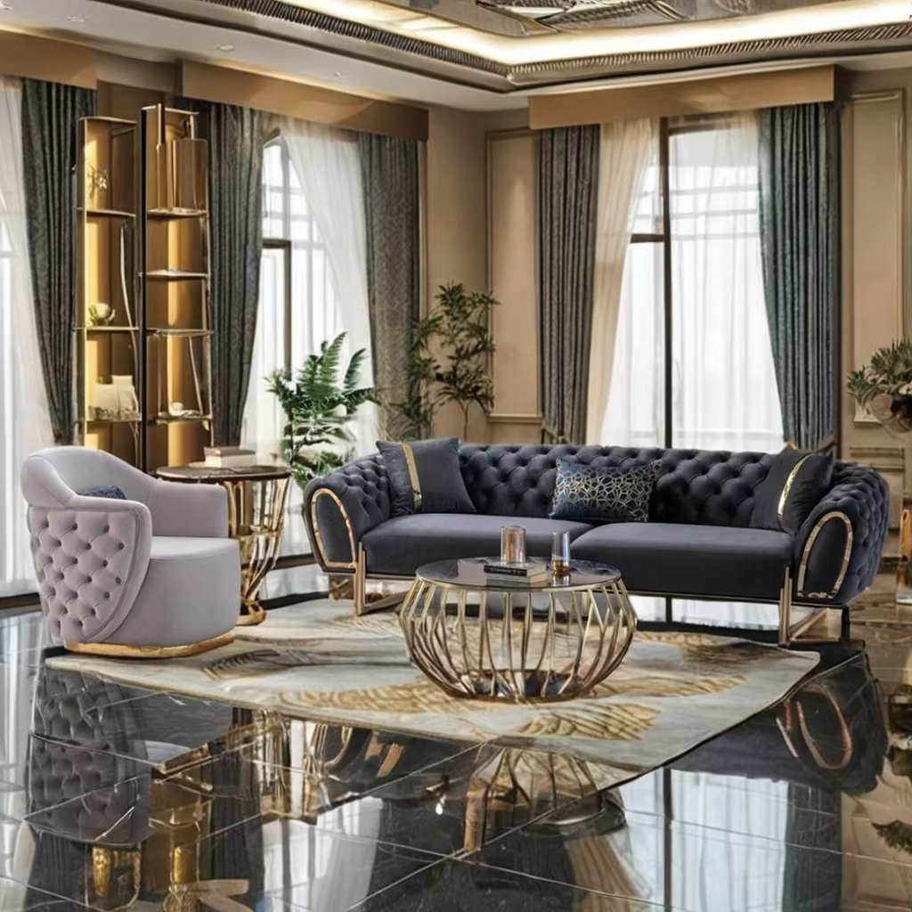 Turkish Luxury Velvet Fabric Sofa Set