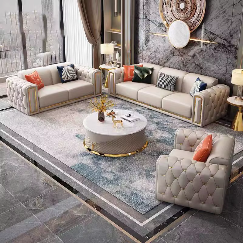 Transitional Design Luxury 1 2 3 Seater Chesterfield Sofa Set