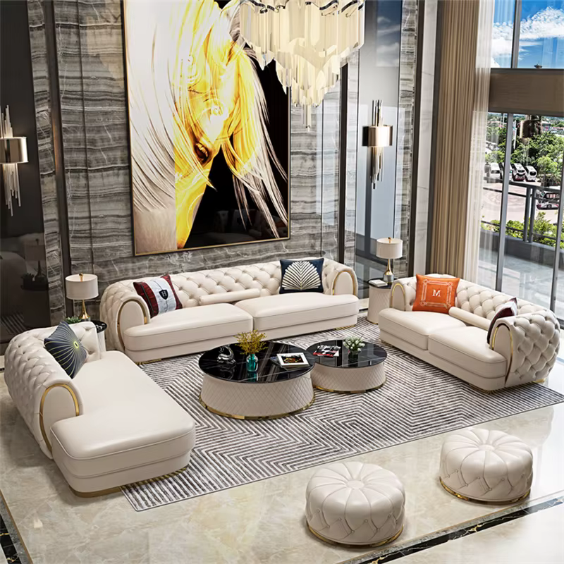 Furnistyle Italian Design Luxury Chesterfield Upholstered Sofa
