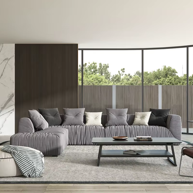 Furnistyle Simple Design Living Room Sectional 7 Seater Sofa Set