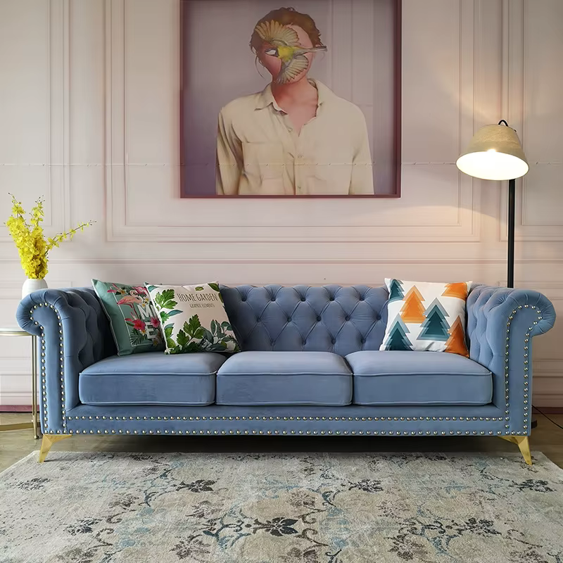 Furnistyle Luxury 3-Seater Chesterfield Sofa