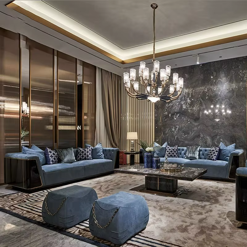 Modern Luxury L-Shape Sectional Sofa Set