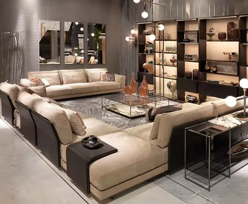Furnistyle Modern L Shape Luxury Sofa Set