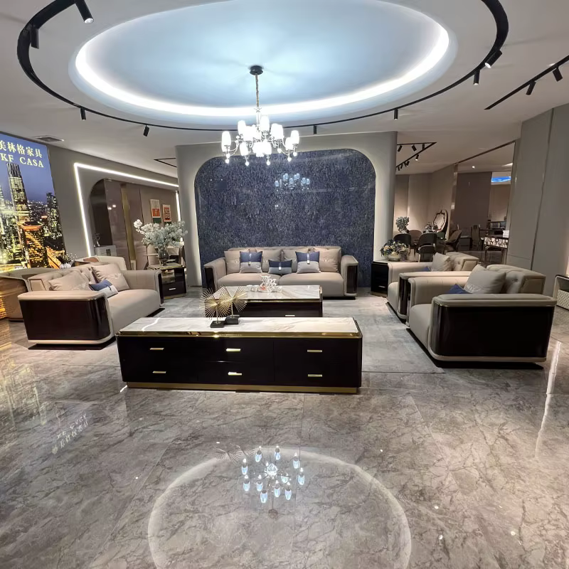 Furnistyle High Quality Luxury Leather Classic Sofa Set
