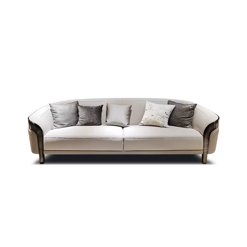 Furnistyle Italian Sofa With Wood Veneer