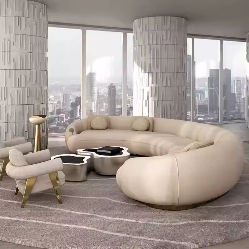 Furnistyle Modern Minimalist Leather Sofa