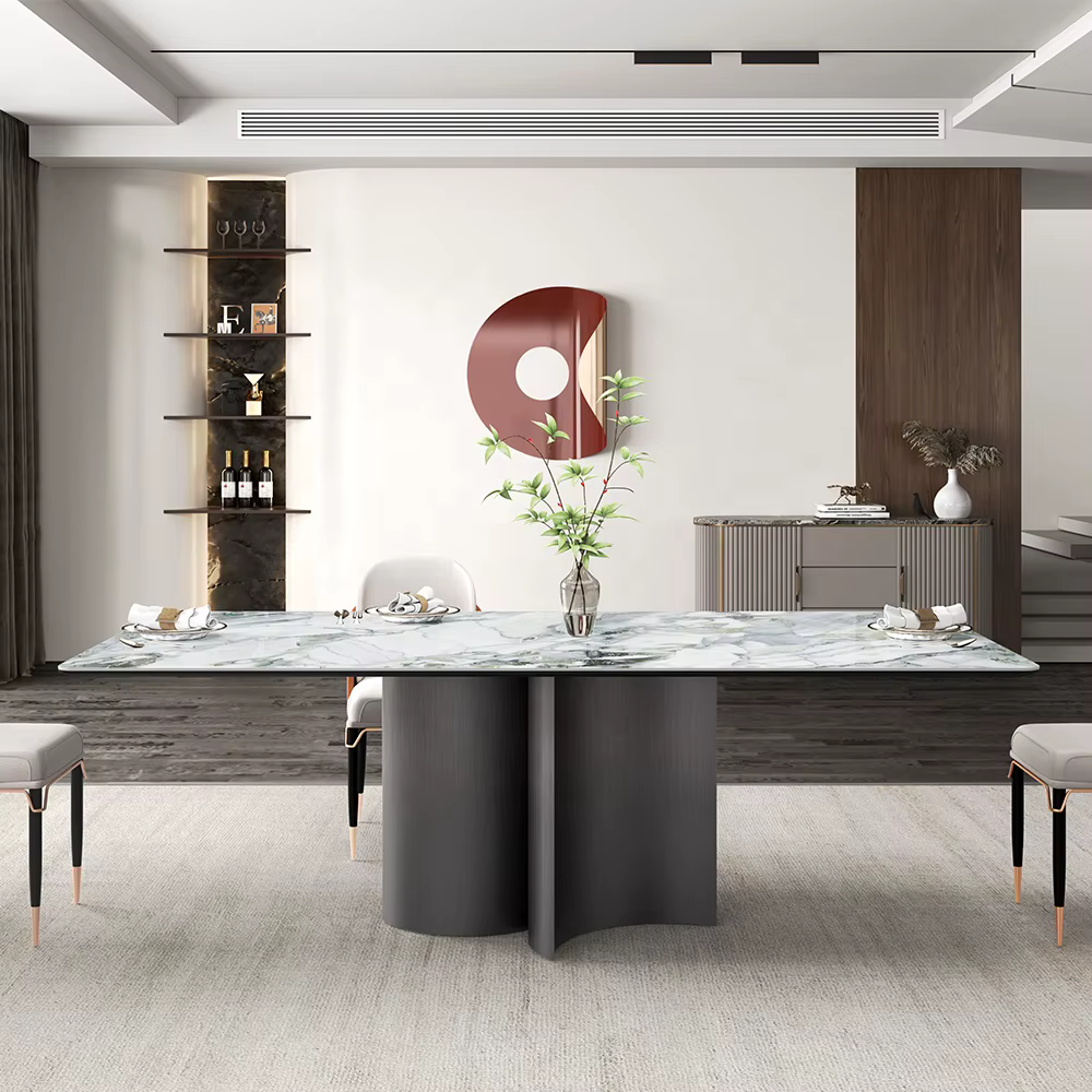Luxury Nordic 4-Seater Square Dining Table and Chairs Set
