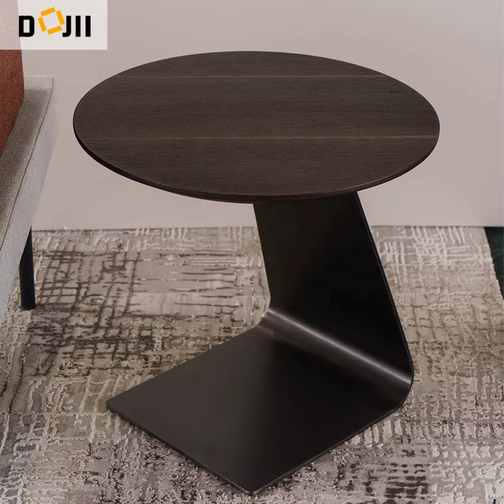 House Decor Light Luxury Decorative Brushed Stainless Steel Coffee Shelf Side Table