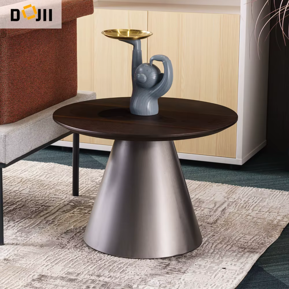 Modern Powder Coated Metal Luxury Sofa & Tapered Bistro Table Set