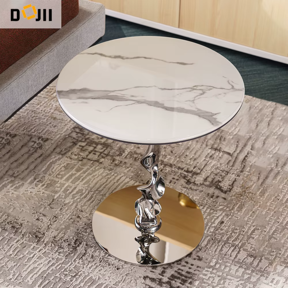 Seagrass Shaped Side Table Round Sofa End Desk