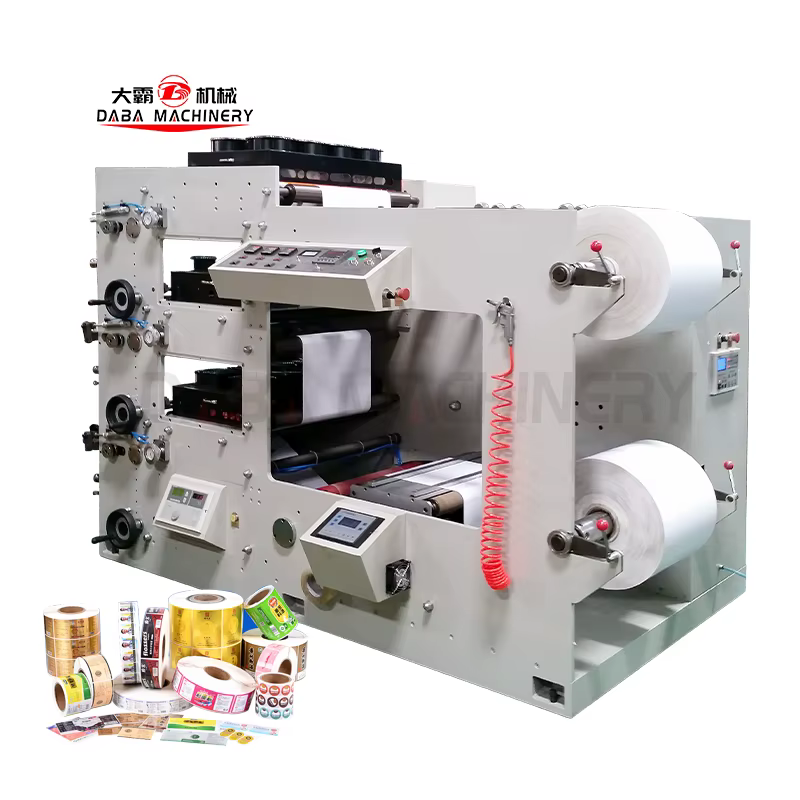 2 3 4 Color Flexo Paper Film Label Roll to Roll Printing Machine