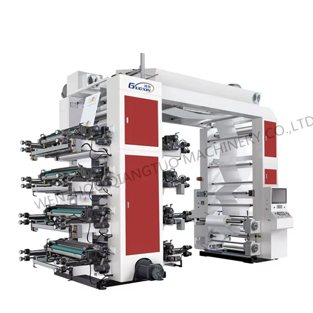 Stack Type 8 Color Plastic Bags Flexo Printing Machine