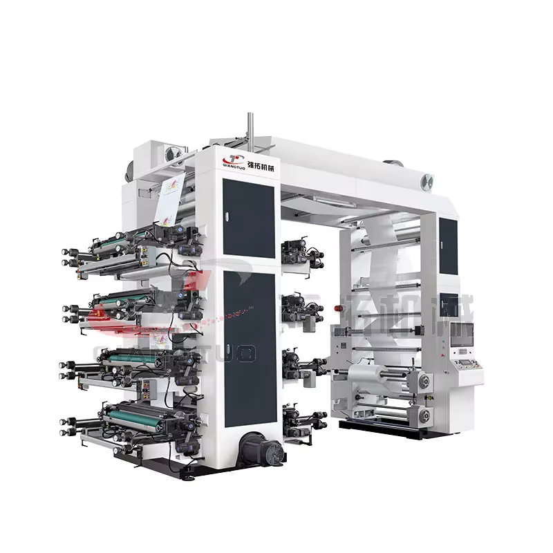 Stack Type 8 Color Plastic Bags Flexo Printing Machine