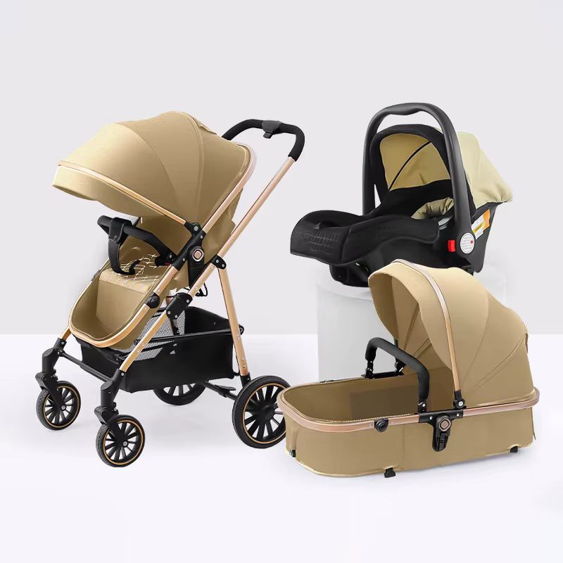 High Landscape 4-Wheel Foldable Metal Stroller