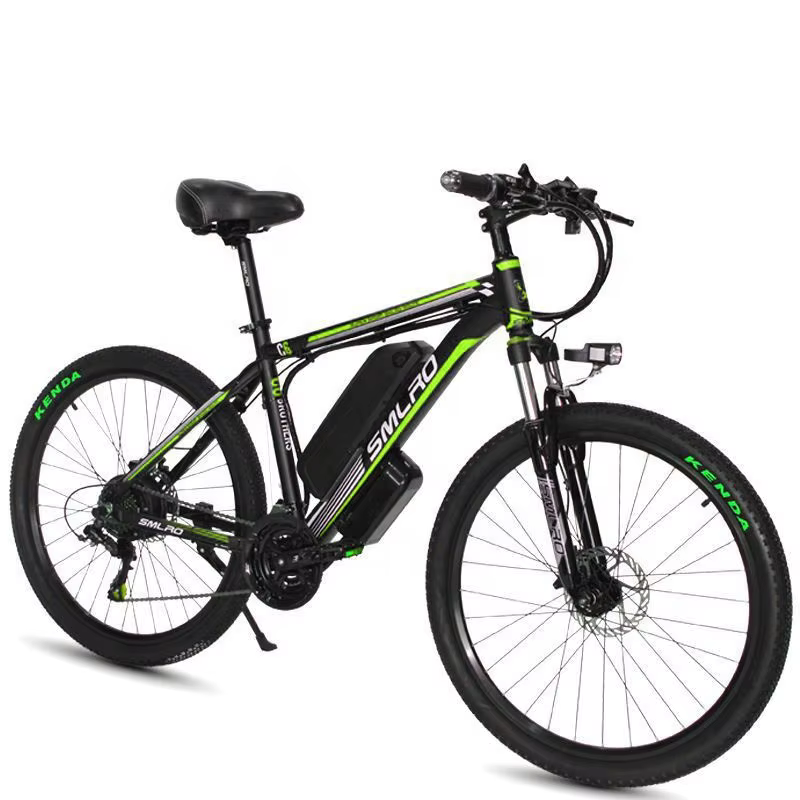 48V Lithium Battery Green Electric Mountain Bike