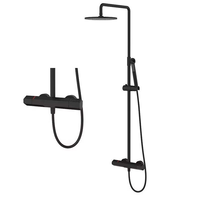 Prism Shape Body Bathroom Hot Cold Water Mixer Thermostatic Shower Set