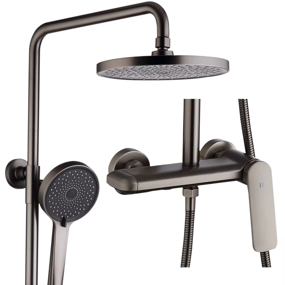 Gun Grey Brass Luxury Shower Faucet