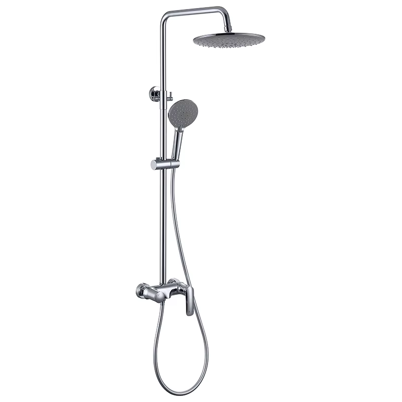 Modern Matte Chrome Brass Round Shower System