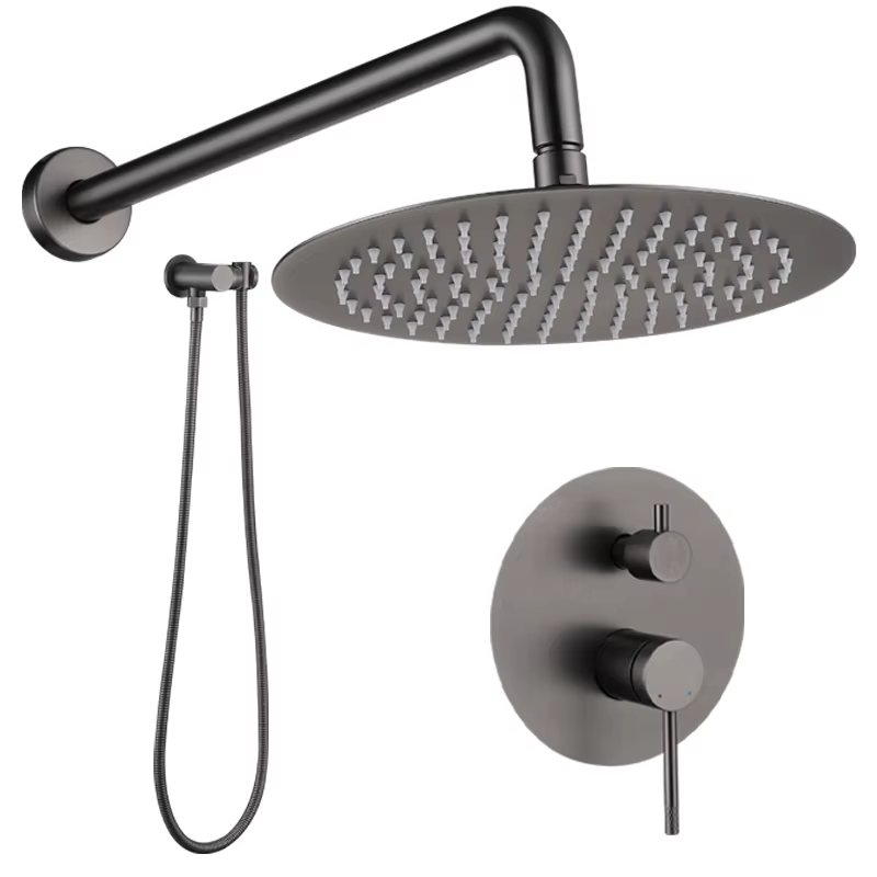 Tiktok Trends Stainless Steel Gun Grey Shower Set