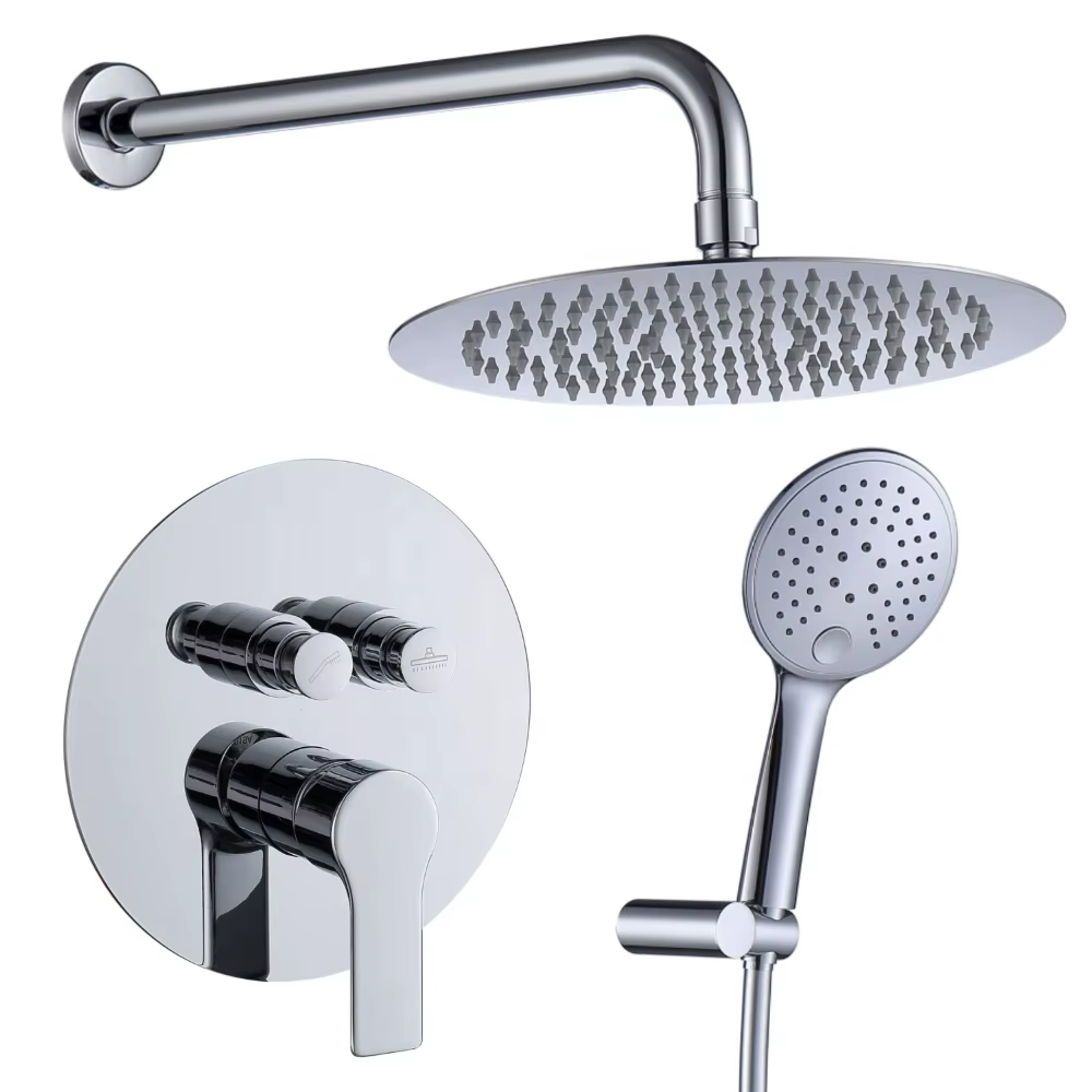 Design Bathroom Concealed Chrome Shower Set