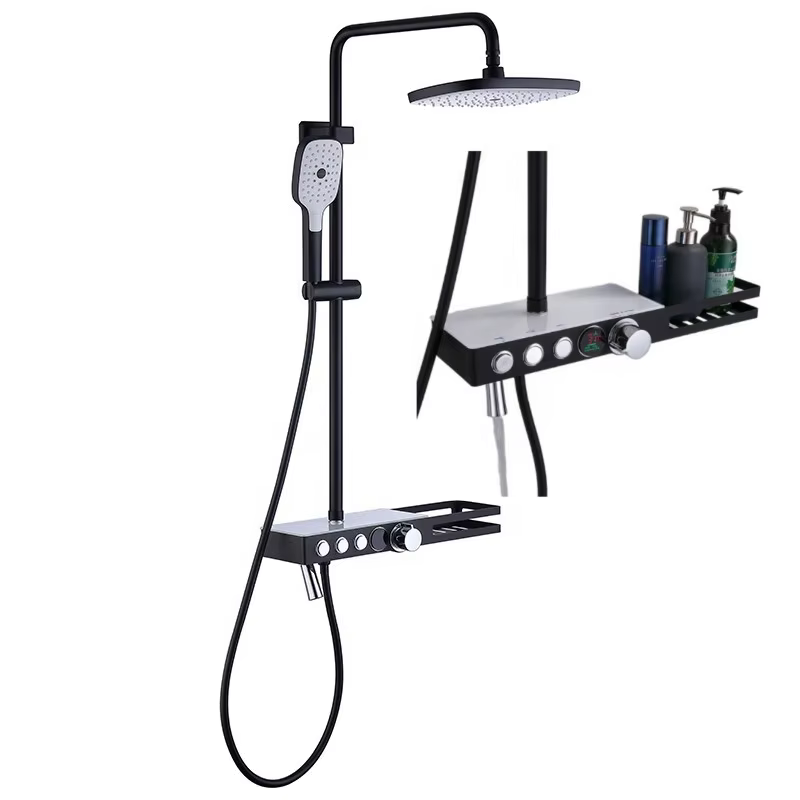 Luxury Bathroom Push Button Shower Combo Set