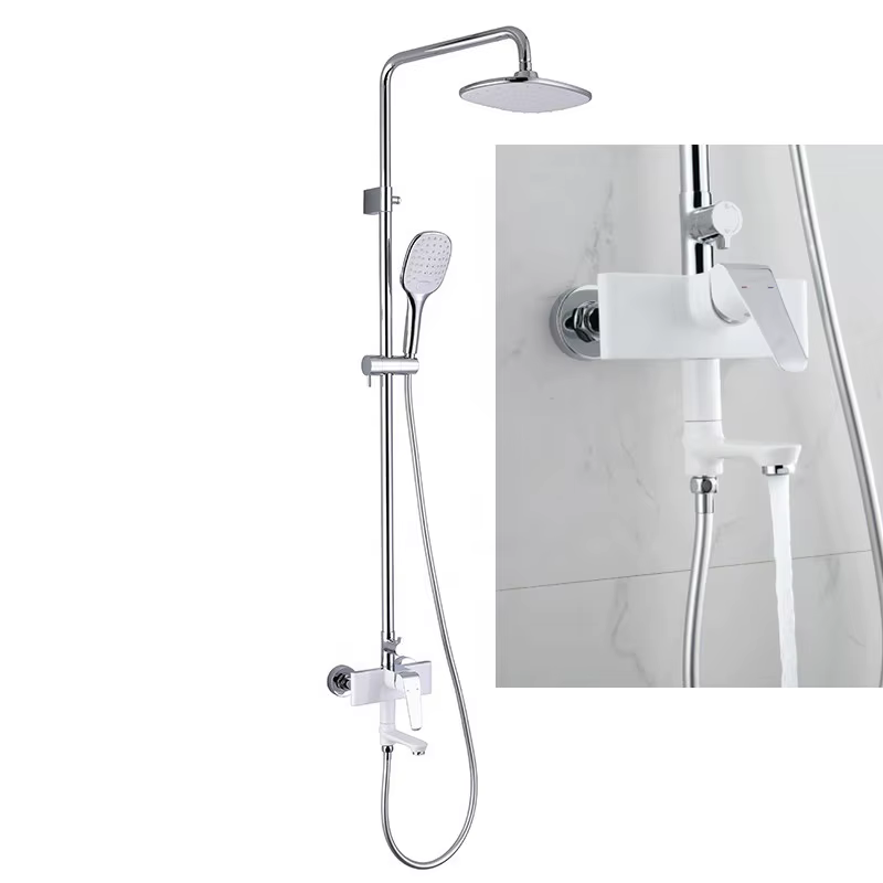High Quality Brass Chrome White Bathroom Shower Mixer