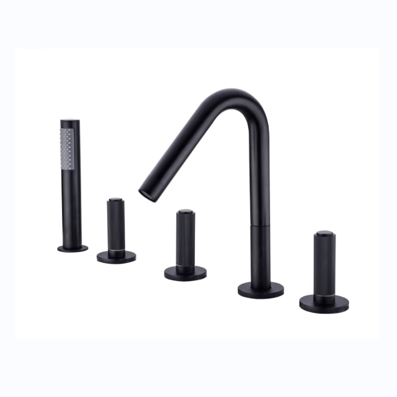 Deck Mounted Roman Bathtub Faucet with Hand Shower