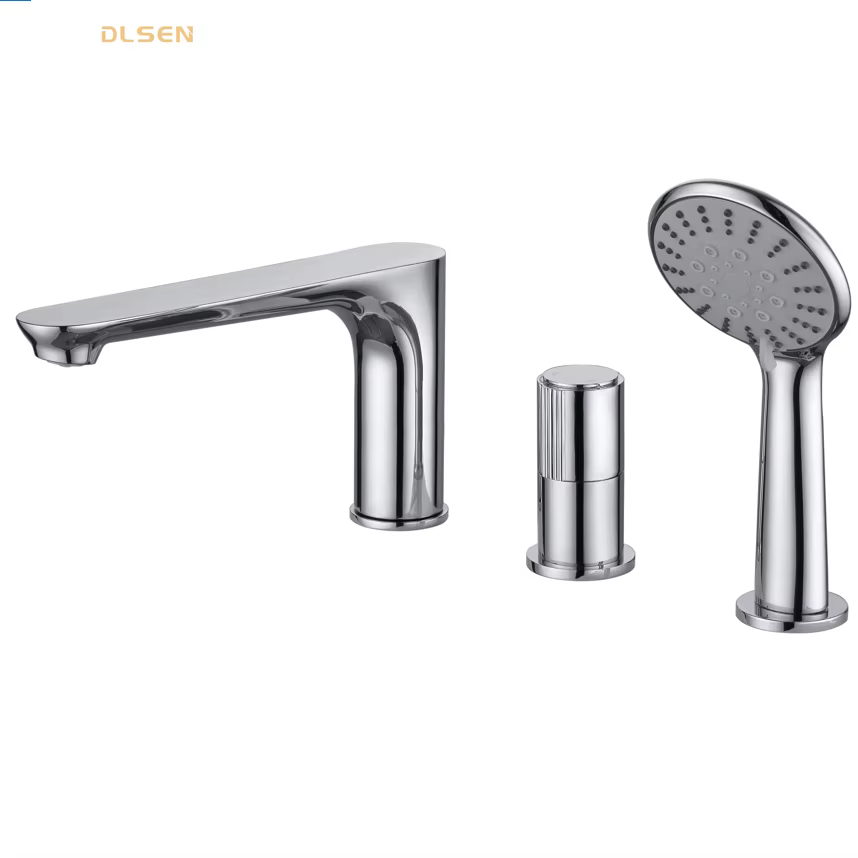 Chrome Deck Mounted Bathtub Faucet