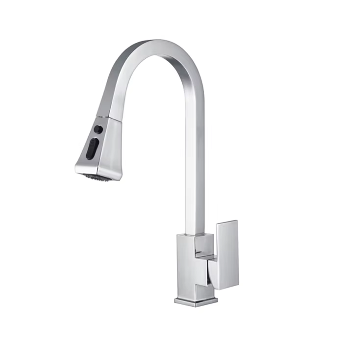 Deck mount pull out kitchen faucets single handle pull-down farmhouse sink mixers with adjustable sprayer