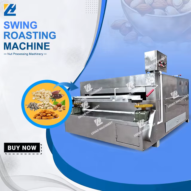 Customized coated peanut swing roaster machine snack food coating and roasting machine 